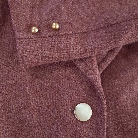 Vtg 70s wool blazer w/ gold buttons - Picture 9 of 11